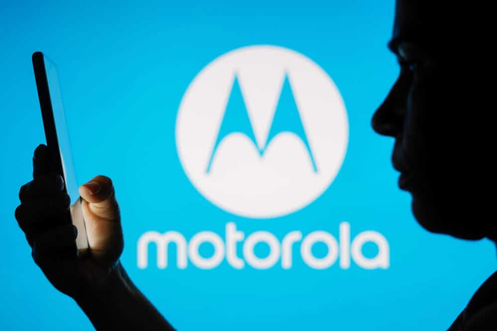 Motorola Solutions Inc smartphone and logo-by rafapress via Shuttestock